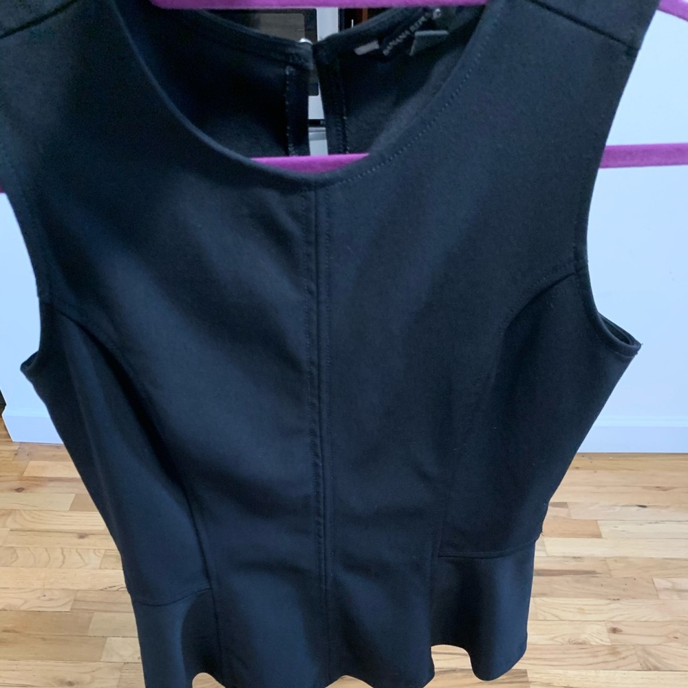 Banana Republic black pleated peplum top
